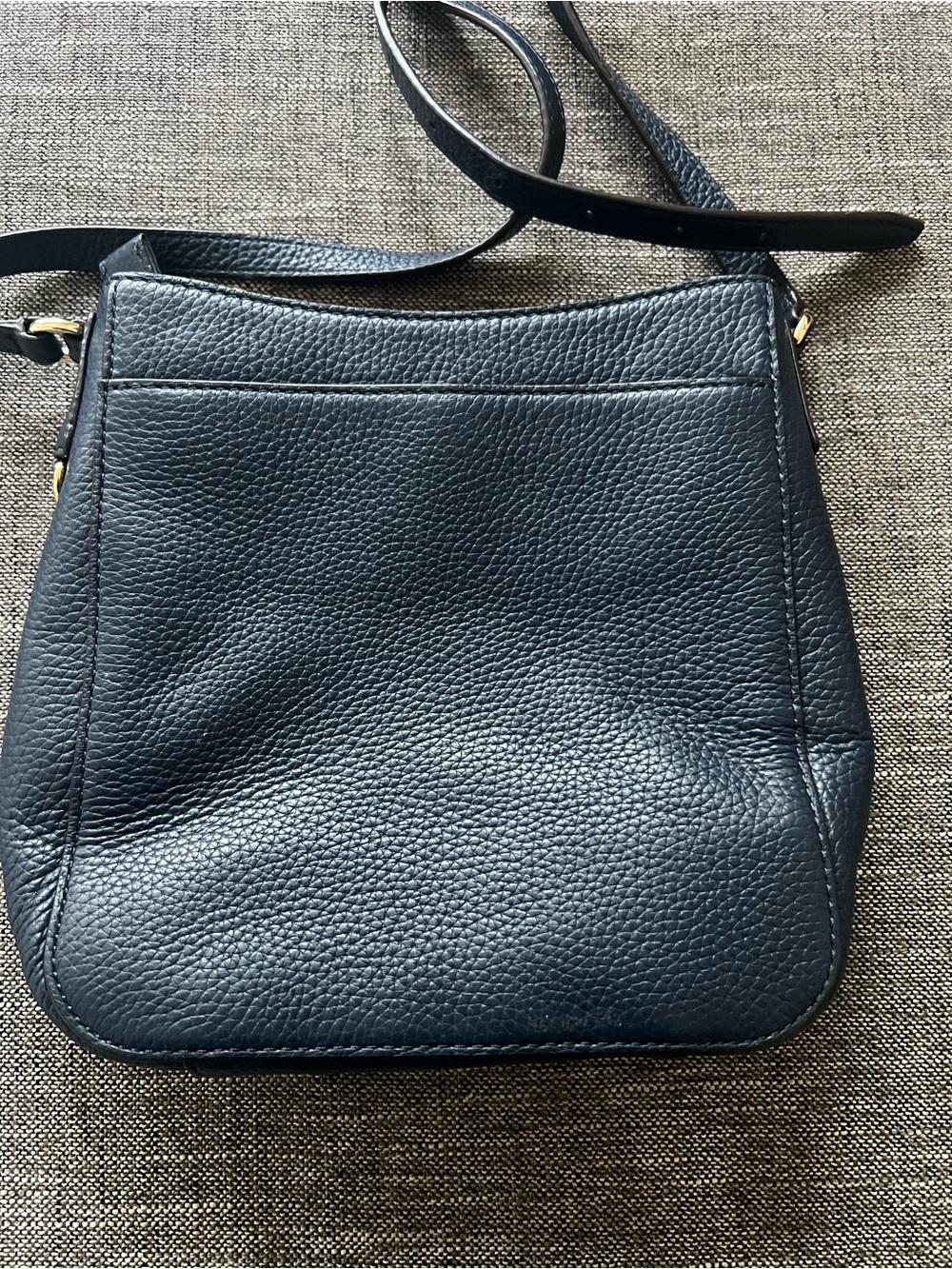 Michael Kors Navy Leather Crossbody Bag Gold Hardware - Picture 5 of 13